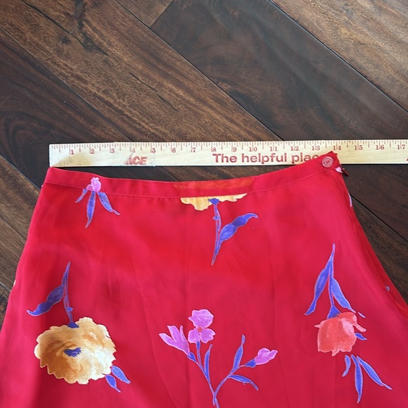 NAF NAF | Red A-Line Floral Mini Skirt Casual - Picture 4 of 8